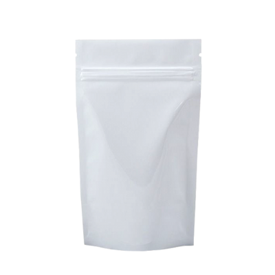 Пакет Дой-пак металлизированный белый матовый с замком зип-лок 105х150 мм